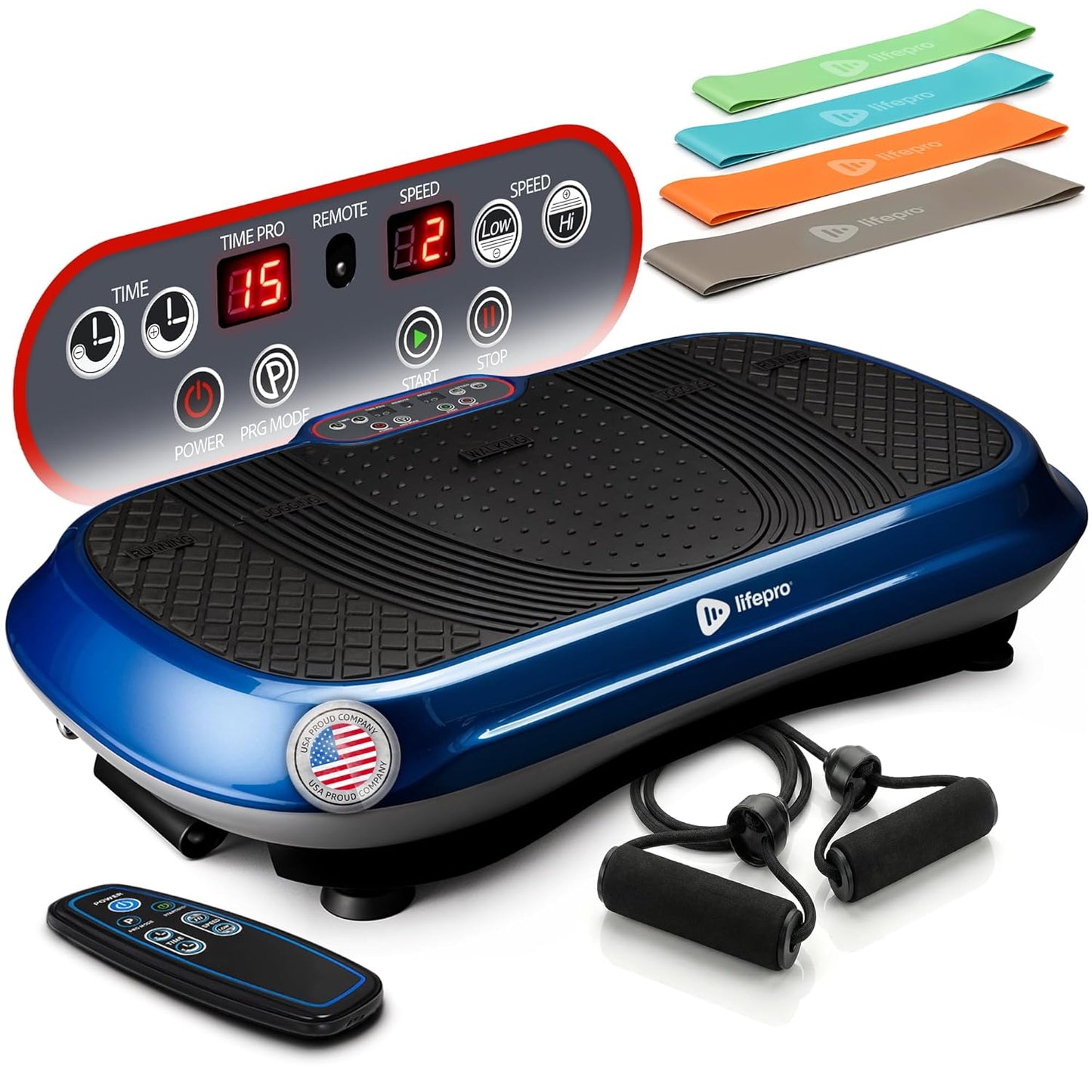 Waver Vibration Plate Exercise Machine – High-Intensity Platform for Lymphatic Drainage and Full-Body Workouts with Loop Bands – Premium Fitness Equipment for Strength and Toning