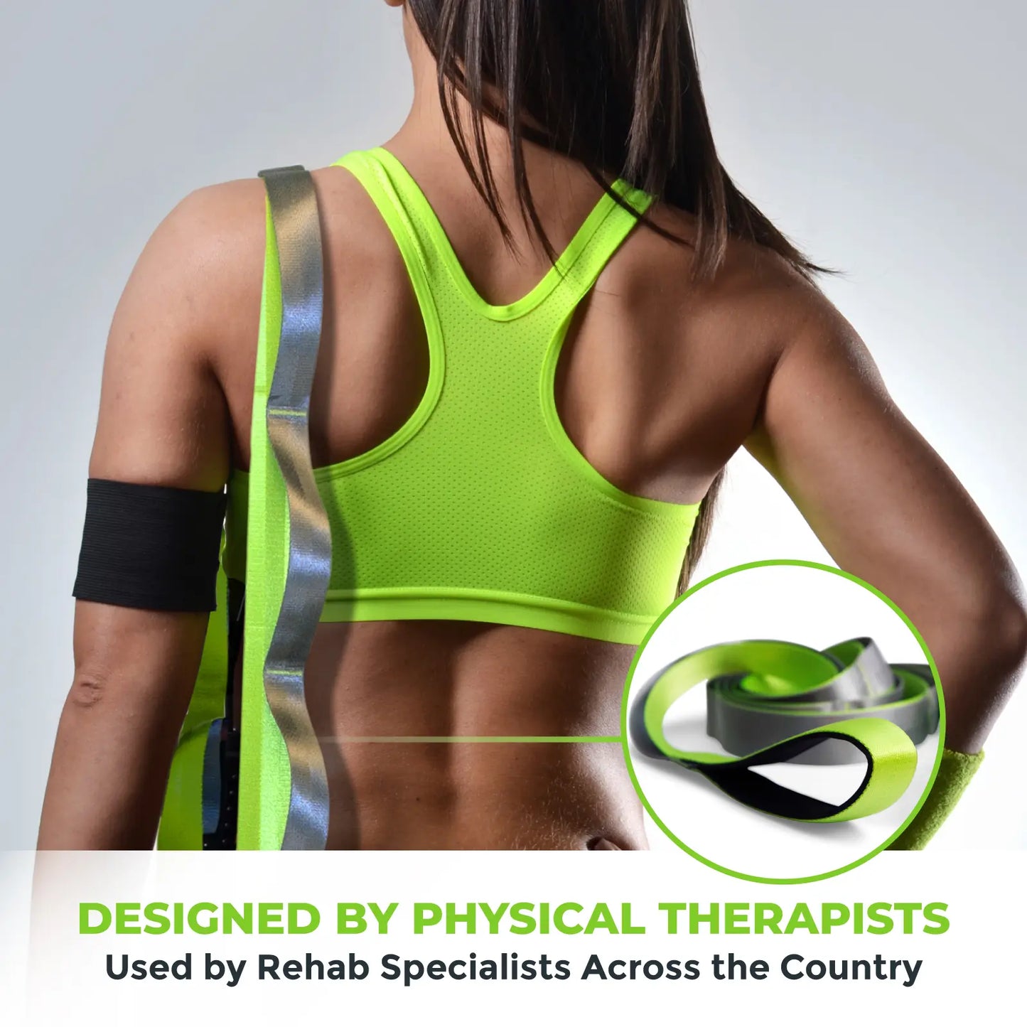 Gradient Fitness Wide Grip Stretching Strap - 1.5 Inch x 8 Feet, 12 Multi-Loop Non-Elastic Nylon Stretch Band with Neoprene Handles, Storage Bag, and 12 Exercise Posters - Available in 4 Colors