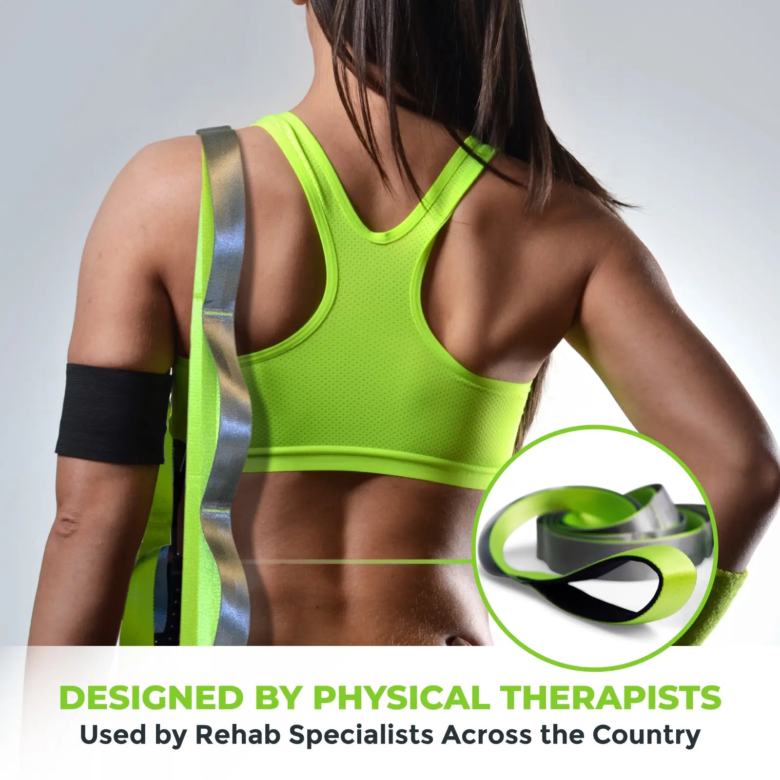 Gradient Fitness Wide Grip Stretching Strap - 1.5 Inch x 8 Feet, 12 Multi-Loop Non-Elastic Nylon Stretch Band with Neoprene Handles, Storage Bag, and 12 Exercise Posters - Available in 4 Colors