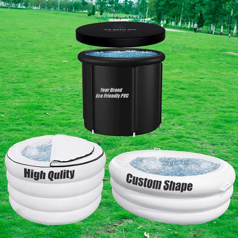 Portable Folding Inflatable Outdoor PVC Cold Water Immersion Bath for Cryotherapy and Recovery - 50-59 Gallon Capacity