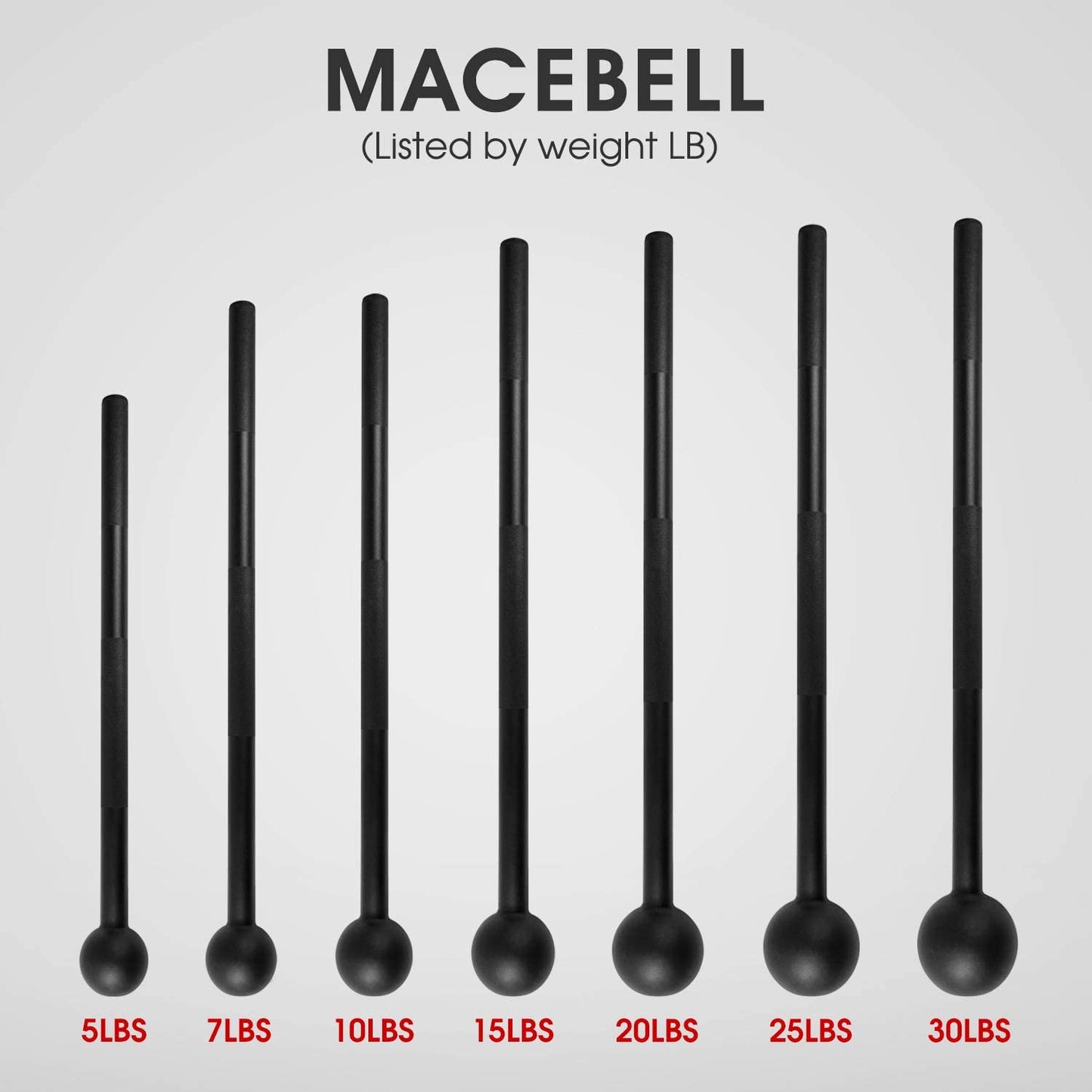Steel Mace Bell for Versatile Strength Training - Suitable for Full Body, Shoulder, Grip, and Forearm Workouts with Weights Ranging from 5 to 30 LB for All Fitness Levels