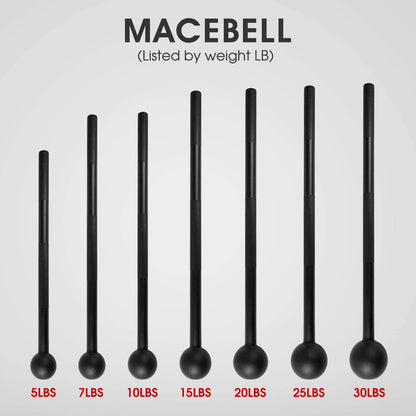 Steel Mace Bell for Versatile Strength Training - Suitable for Full Body, Shoulder, Grip, and Forearm Workouts with Weights Ranging from 5 to 30 LB for All Fitness Levels