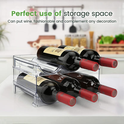 Water Bottle Storage Organizer Set - 2 Pack Stackable Rack for Cabinet Use