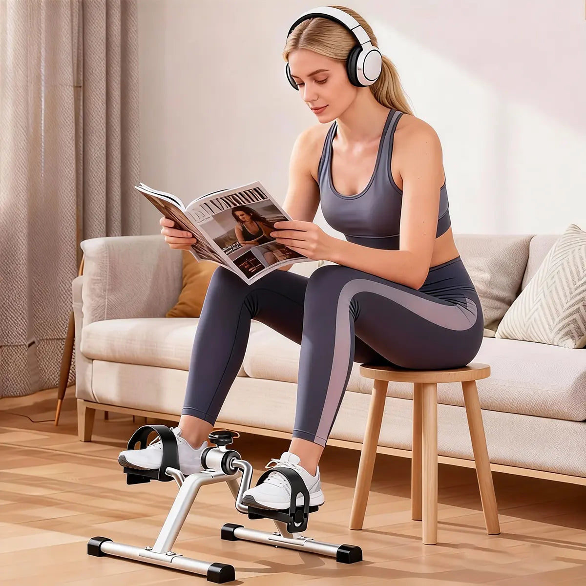 Adjustable Mini Exercise Bike for Seniors - Portable Under Desk Pedal Exerciser for Muscle Recovery and Strength Training, Ideal Father's Day Gift