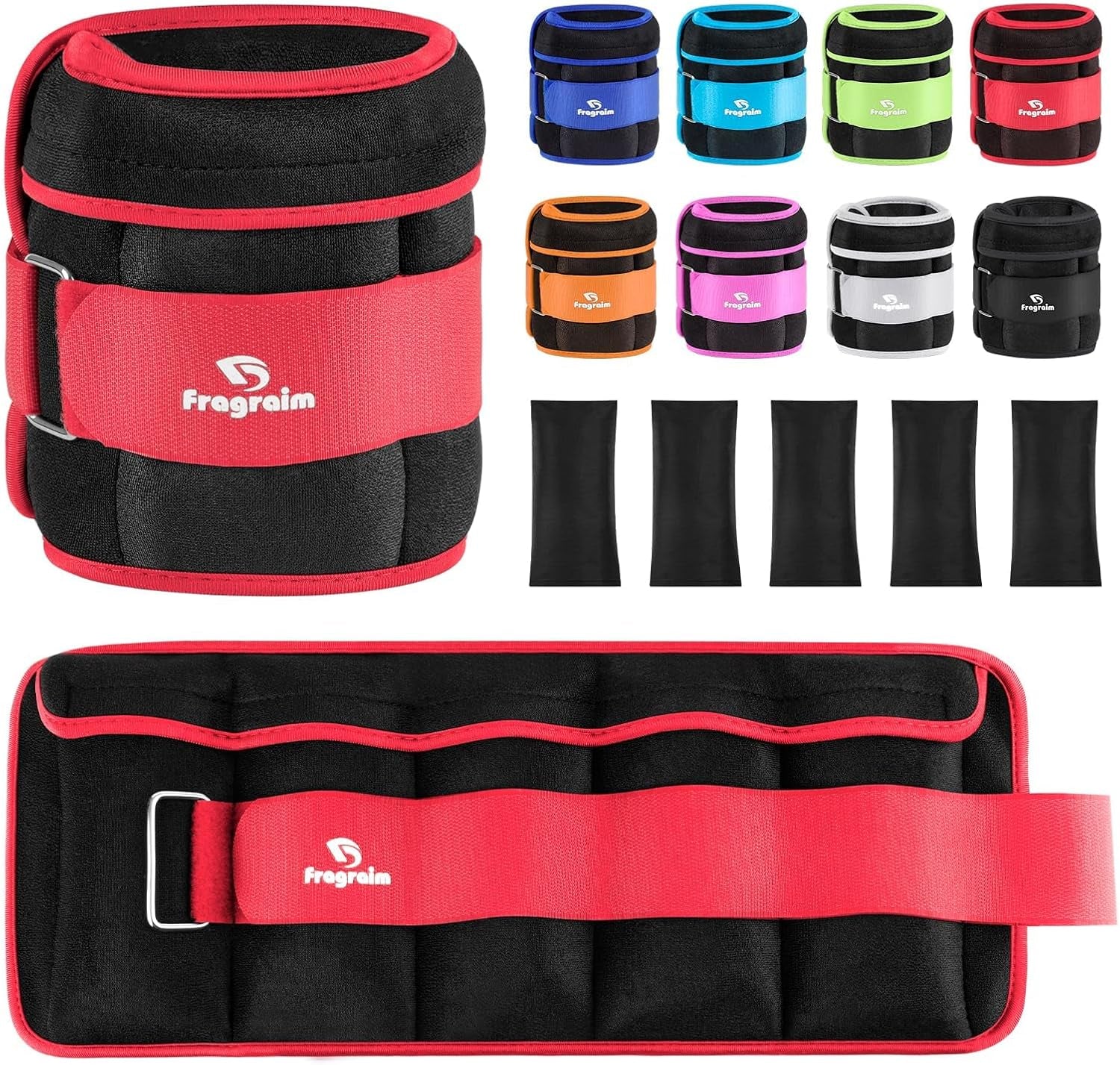 Adjustable Ankle Weights (1-20 lbs) with Removable Weights for Jogging, Gymnastics, Aerobics, and Physical Therapy