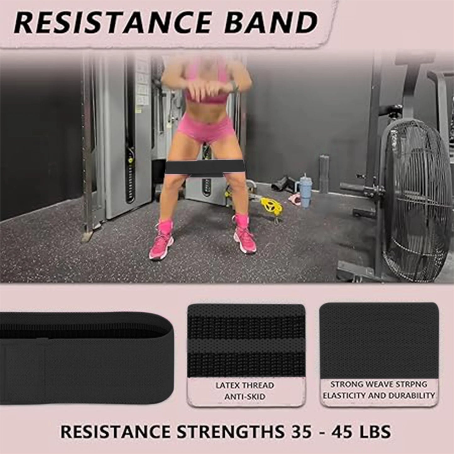 Professional Barbell Pad Set - 9 Piece Kit for Hip Thrusts, Lunges, and Leg Day with Ankle Straps, Resistance Bands, Lifting Straps, and Carry Bag - Black