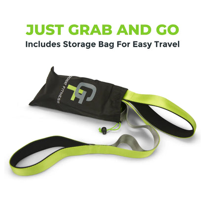 Gradient Fitness Wide Grip Stretching Strap - 1.5 Inch x 8 Feet, 12 Multi-Loop Non-Elastic Nylon Stretch Band with Neoprene Handles, Storage Bag, and 12 Exercise Posters - Available in 4 Colors