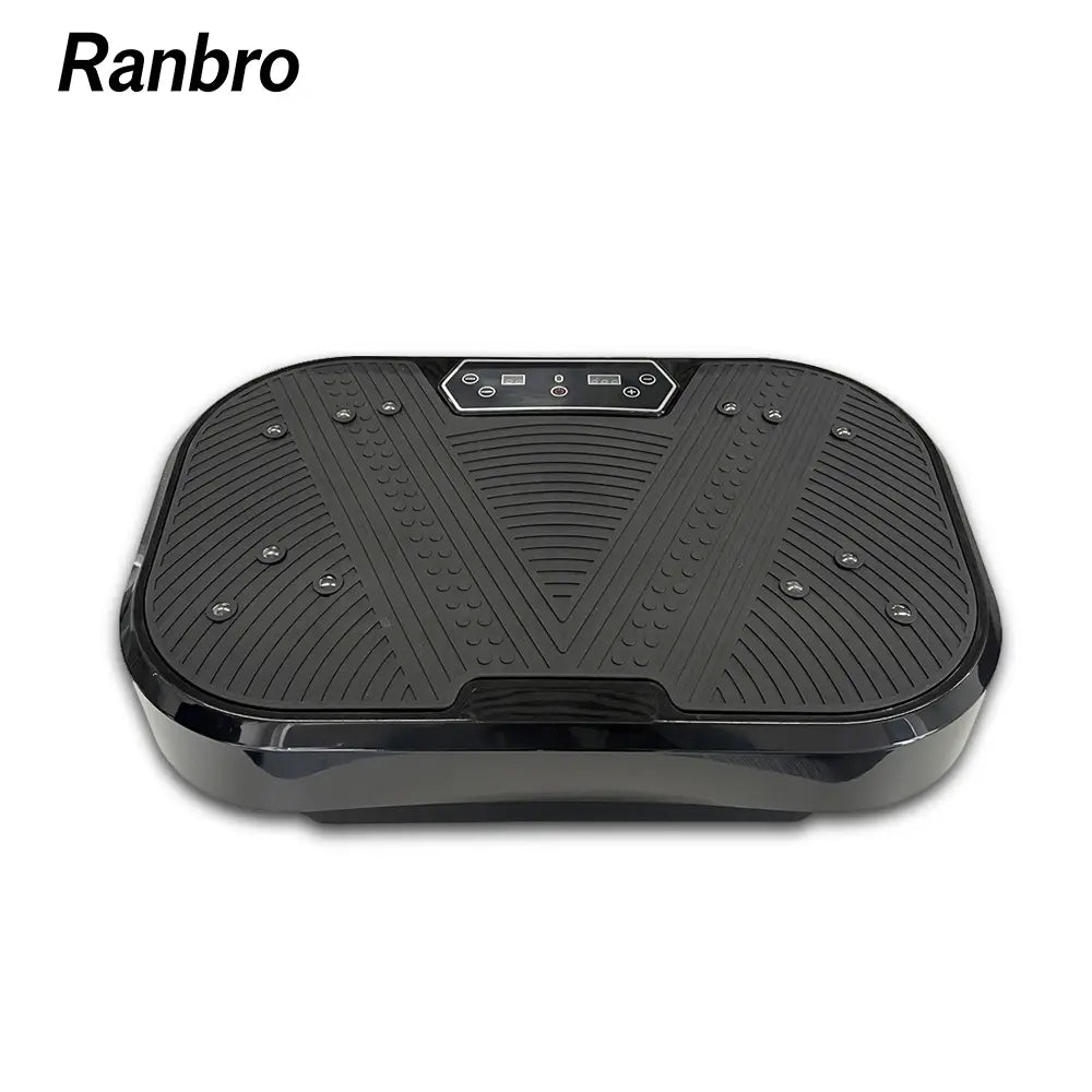 Ranbro Vibration Plate Exercise Machine - Portable Whole Body Workout Platform with 330 lbs Capacity, 120 Speed Levels, Resistance Bands, and Remote Control for Quiet Home Gym Use