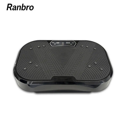 Ranbro Vibration Plate Exercise Machine - Portable Whole Body Workout Platform with 330 lbs Capacity, 120 Speed Levels, Resistance Bands, and Remote Control for Quiet Home Gym Use
