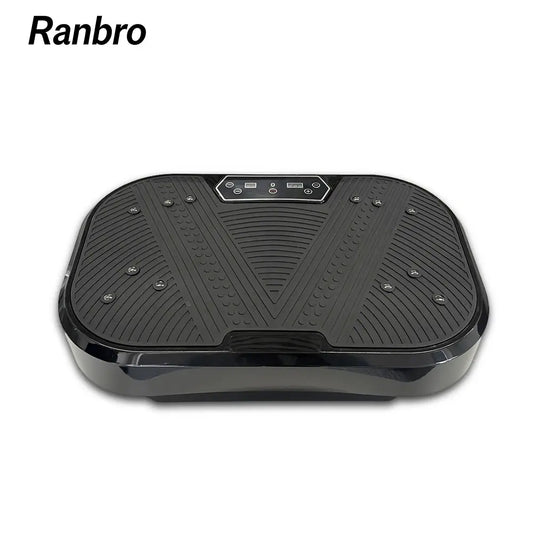 Ranbro Vibration Plate Exercise Machine - Portable Whole Body Workout Platform with 330 lbs Capacity, 120 Speed Levels, Resistance Bands, and Remote Control for Quiet Home Gym Use