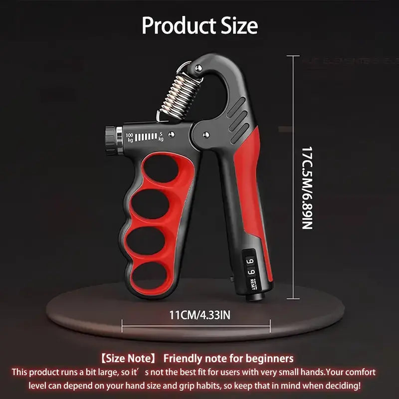 Adjustable Digital Hand Gripper with LCD Display, 5-100Kg Forearm Strength Trainer for Home Gym Workouts