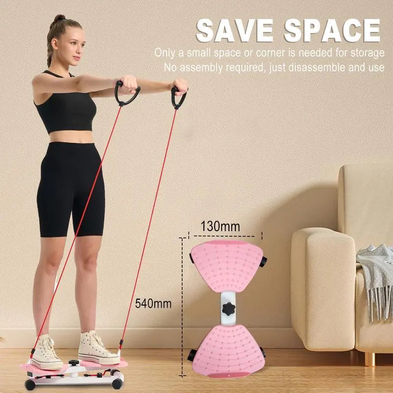 Waist Twist Machine - 300 lbs Capacity Ab Board, Portable Exercise Equipment for Home Gym Aerobic and Cardio Training for Women