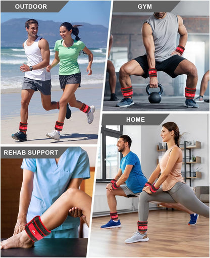 Adjustable Ankle Weights (1-20 lbs) with Removable Weights for Jogging, Gymnastics, Aerobics, and Physical Therapy