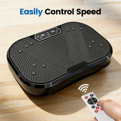 Ranbro Vibration Plate Exercise Machine - Portable Whole Body Workout Platform with 330 lbs Capacity, 120 Speed Levels, Resistance Bands, and Remote Control for Quiet Home Gym Use
