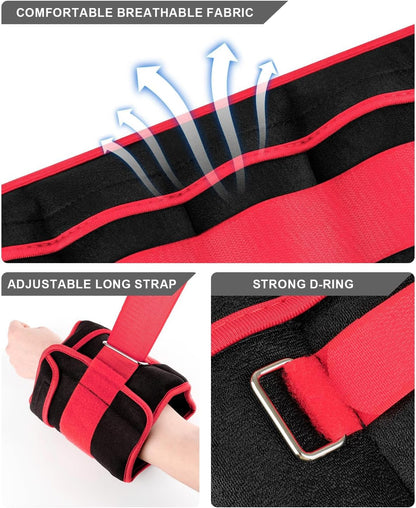 Adjustable Ankle Weights (1-20 lbs) with Removable Weights for Jogging, Gymnastics, Aerobics, and Physical Therapy