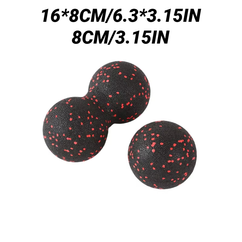 High-Density Foam Peanut Massage Balls and Block for Muscle Relaxation and Pain Relief in Yoga and Fitness