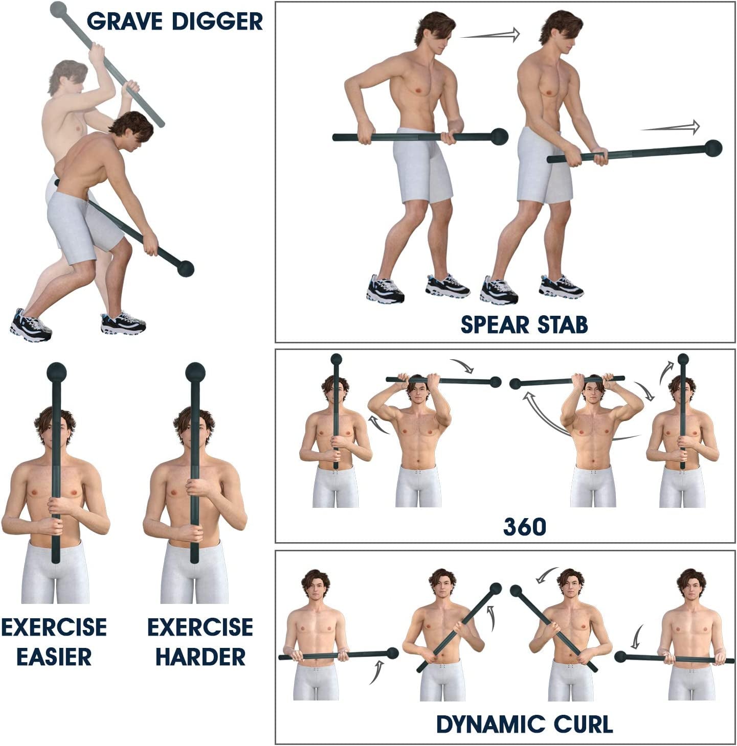 Steel Mace Bell for Versatile Strength Training - Suitable for Full Body, Shoulder, Grip, and Forearm Workouts with Weights Ranging from 5 to 30 LB for All Fitness Levels