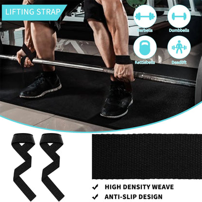 Professional Barbell Pad Set - 9 Piece Kit for Hip Thrusts, Lunges, and Leg Day with Ankle Straps, Resistance Bands, Lifting Straps, and Carry Bag - Black