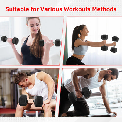 10 lb Rubber Encased Hex Dumbbell - Black