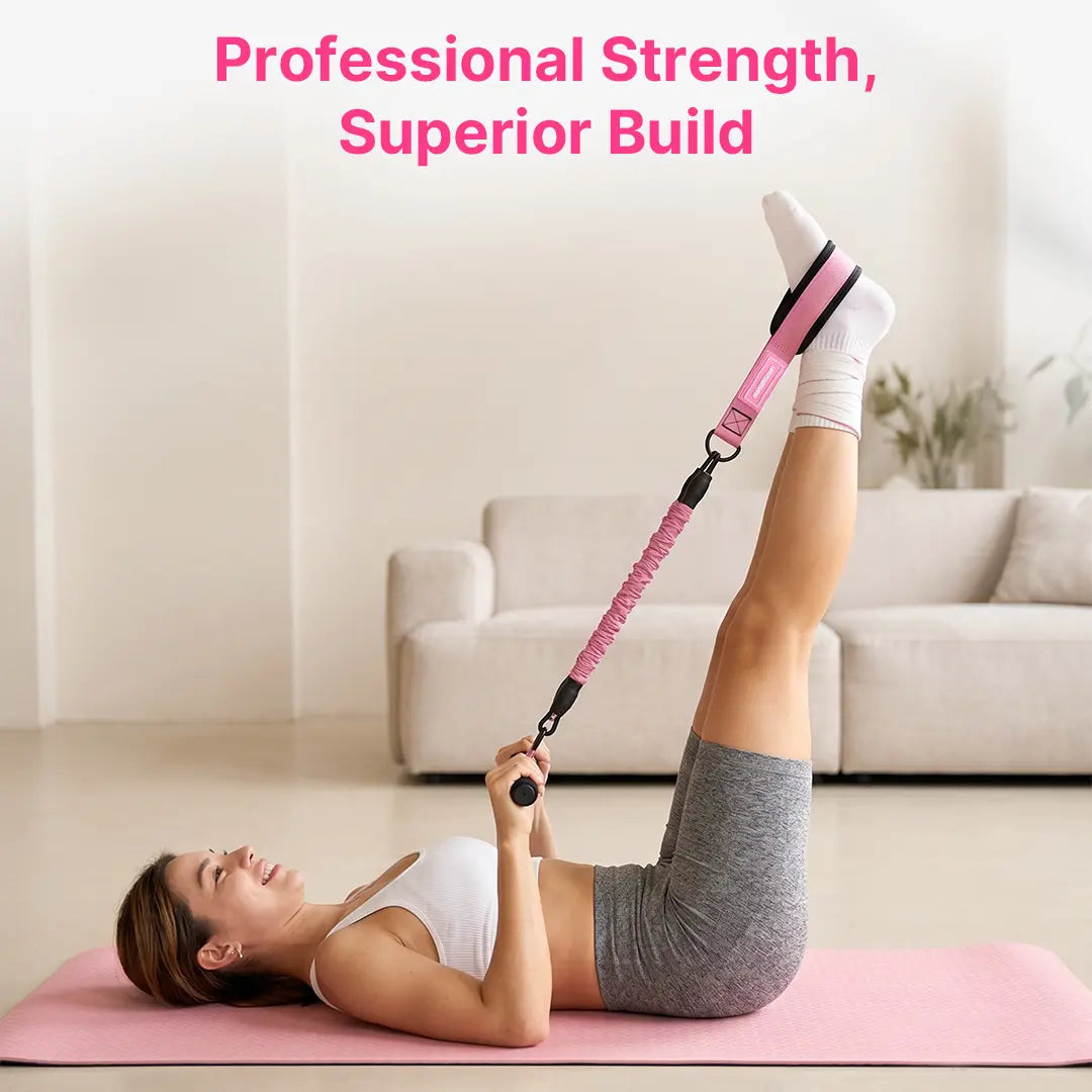 MANUEKLEAR Enhanced Multifunctional 3-Tube Resistance Bands with Handles, Adjustable Tension for Core, Waist, Arm, and Leg Training, Home Workout Equipment for Women