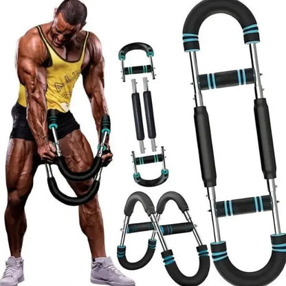 Adjustable Arm Trainer with 60-110Lb Resistance - Portable Chest Workout Equipment for Men, Spring Power Twister Bar for Home Hand Grip Strengthening