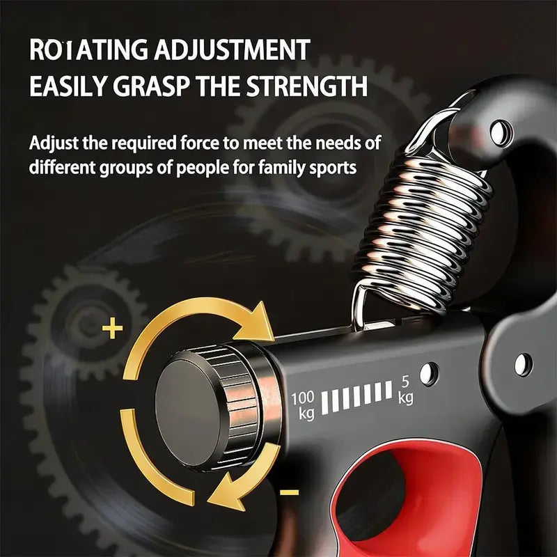 Adjustable Digital Hand Gripper with LCD Display, 5-100Kg Forearm Strength Trainer for Home Gym Workouts