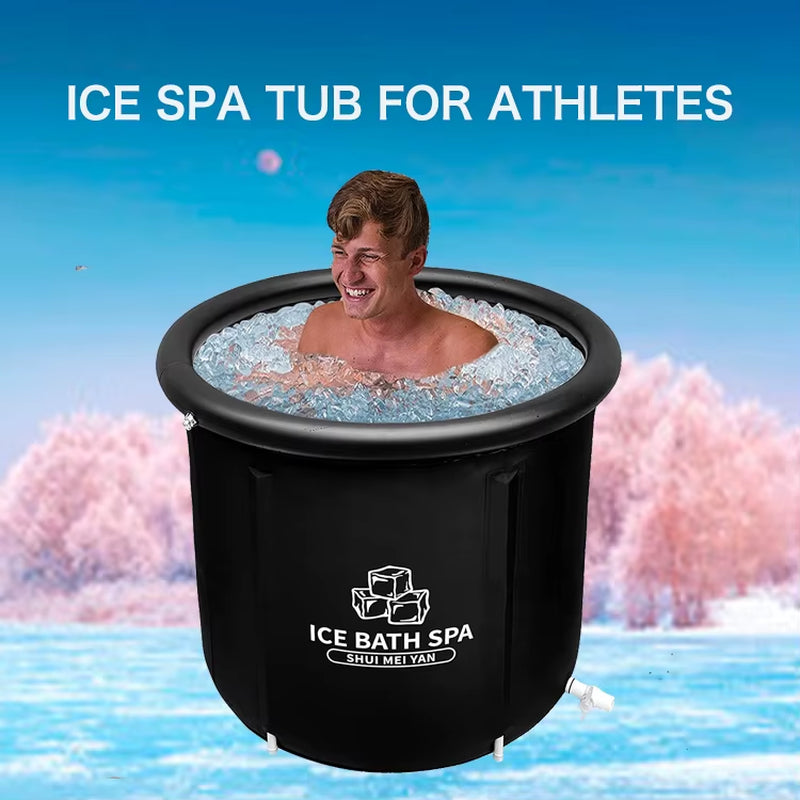 Portable Folding Inflatable Outdoor PVC Cold Water Immersion Bath for Cryotherapy and Recovery - 50-59 Gallon Capacity